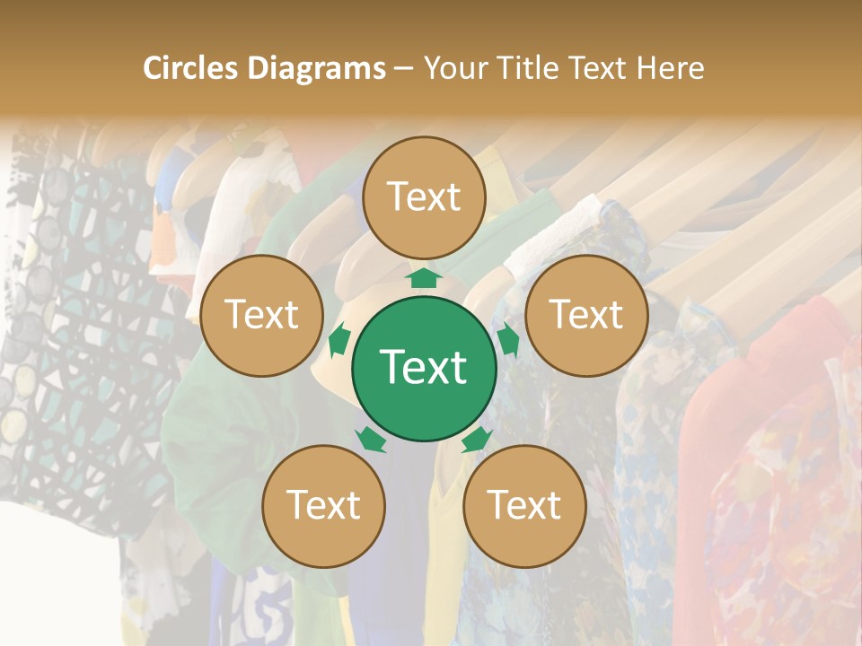 Designer Clothes Hanger In A Row PowerPoint Template