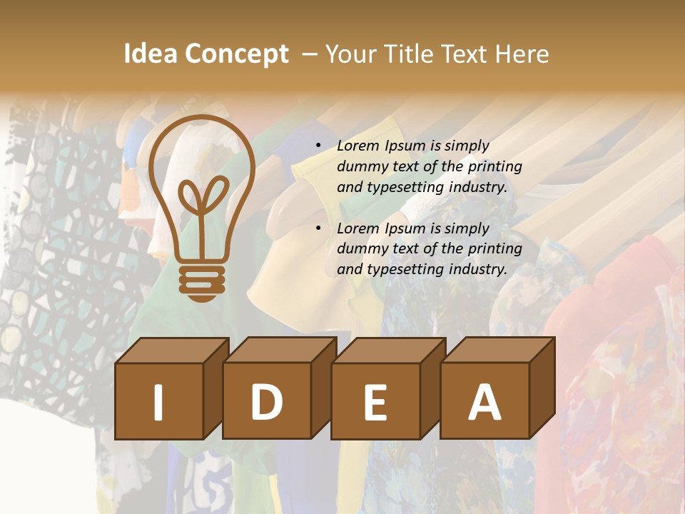 Designer Clothes Hanger In A Row PowerPoint Template