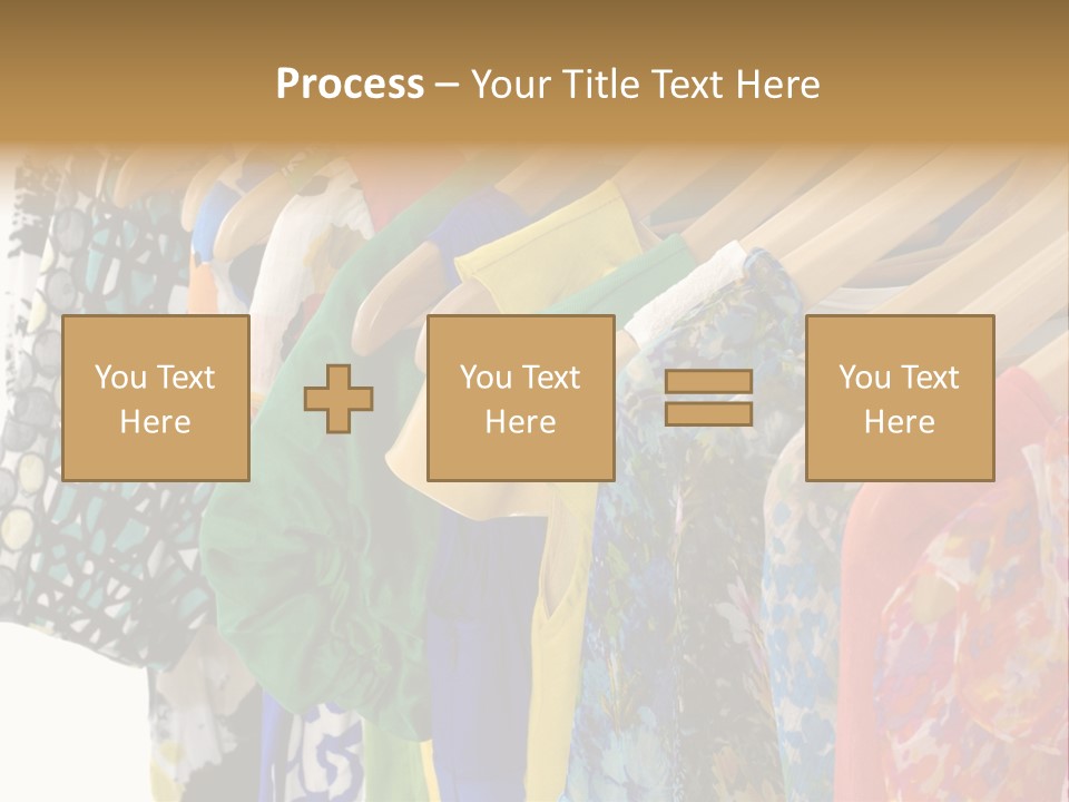 Designer Clothes Hanger In A Row PowerPoint Template