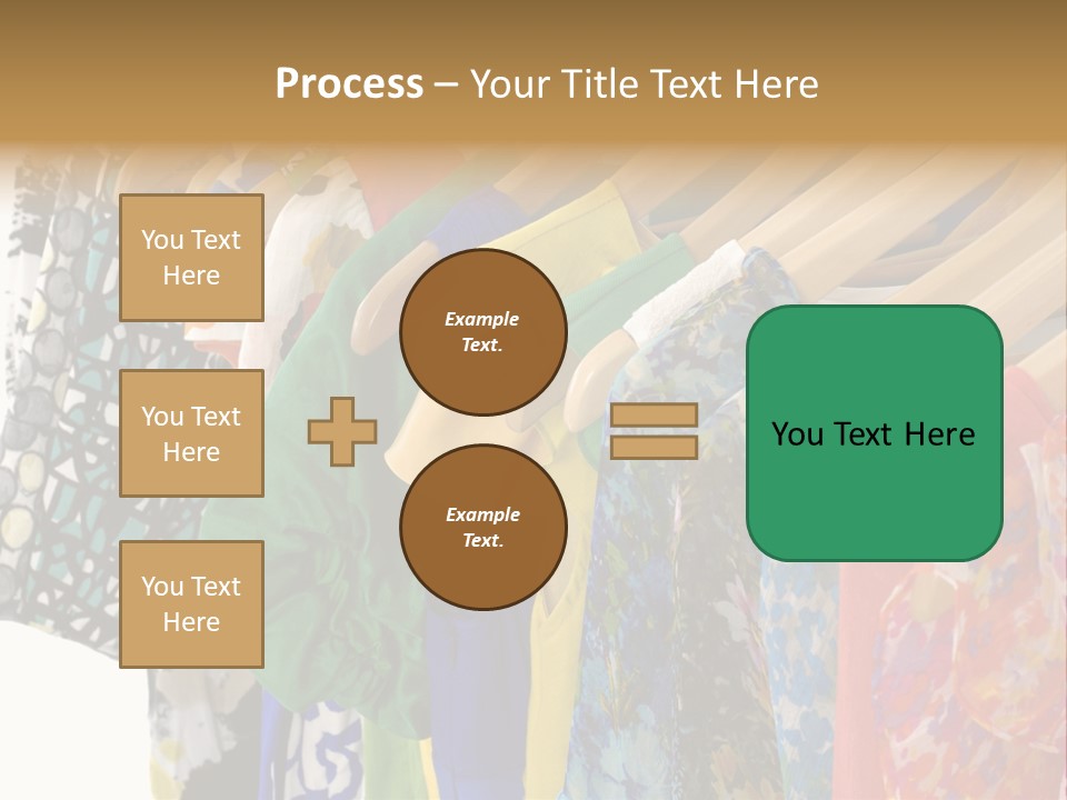 Designer Clothes Hanger In A Row PowerPoint Template