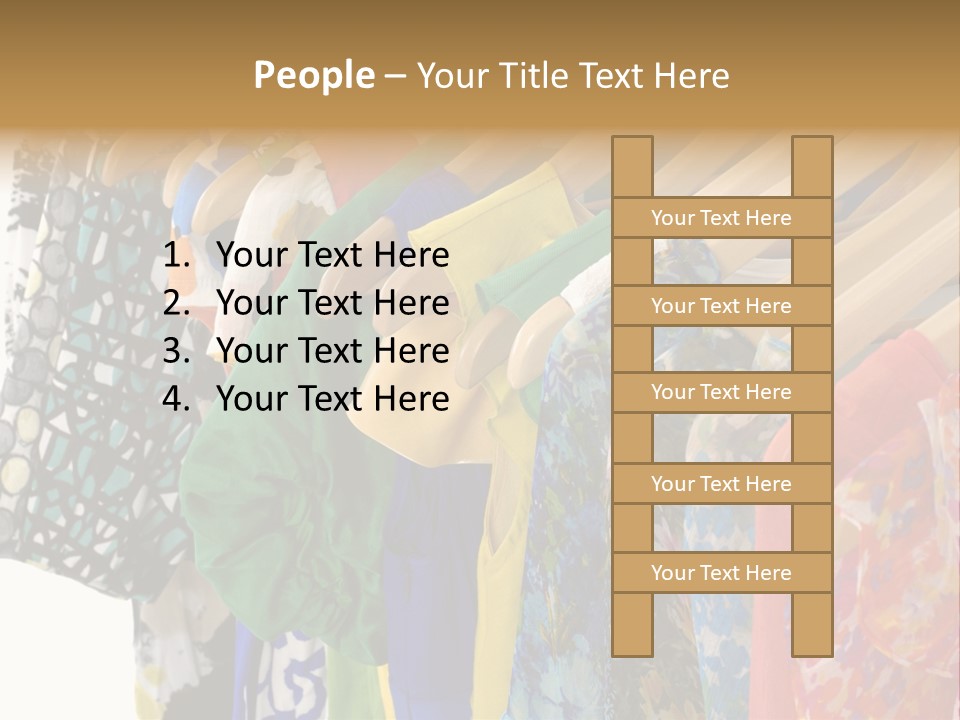 Designer Clothes Hanger In A Row PowerPoint Template