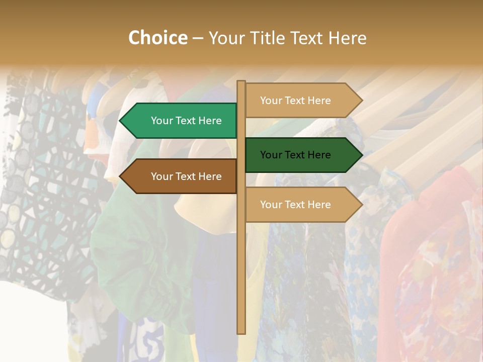 Designer Clothes Hanger In A Row PowerPoint Template