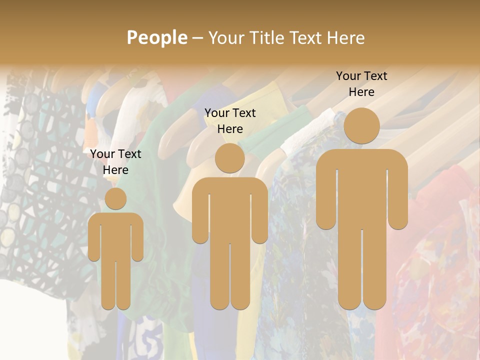 Designer Clothes Hanger In A Row PowerPoint Template