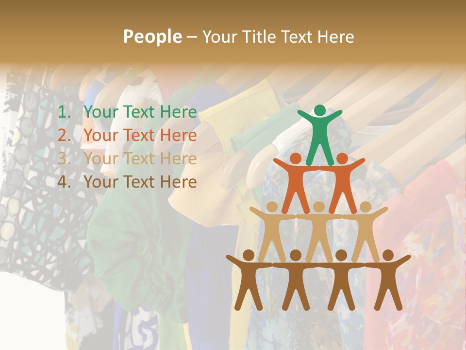 Designer Clothes Hanger In A Row PowerPoint Template