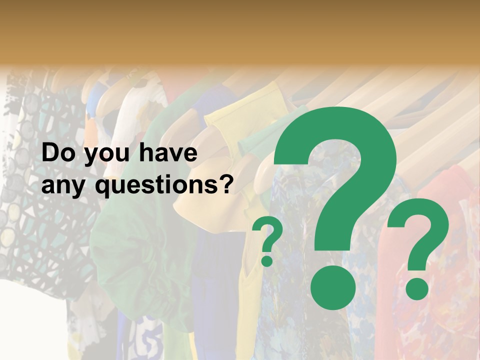 Designer Clothes Hanger In A Row PowerPoint Template