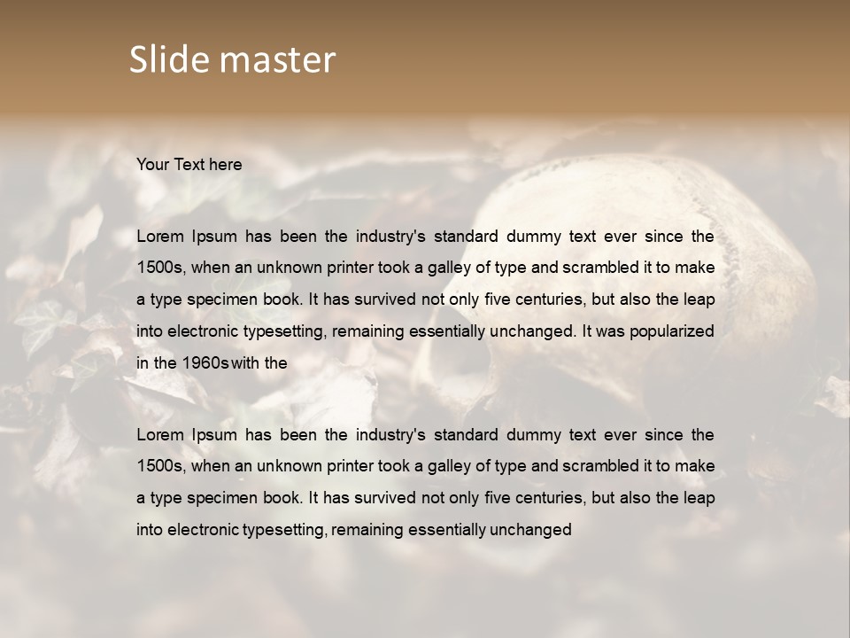 A Skull Laying In The Brush In A Forest. PowerPoint Template