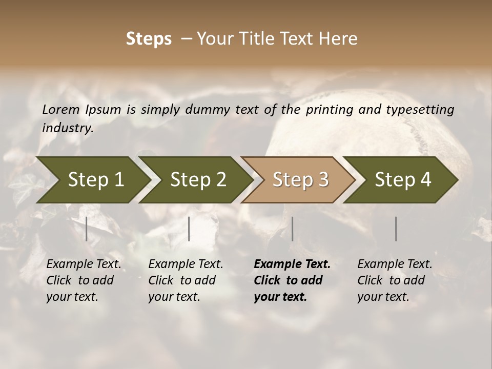 A Skull Laying In The Brush In A Forest. PowerPoint Template