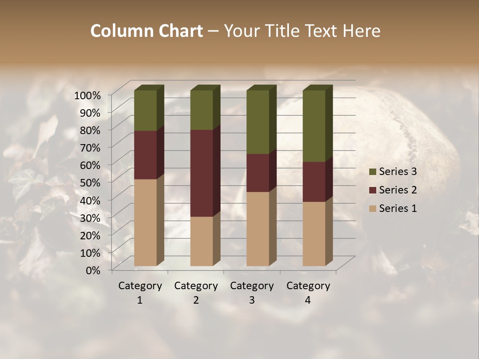 A Skull Laying In The Brush In A Forest. PowerPoint Template
