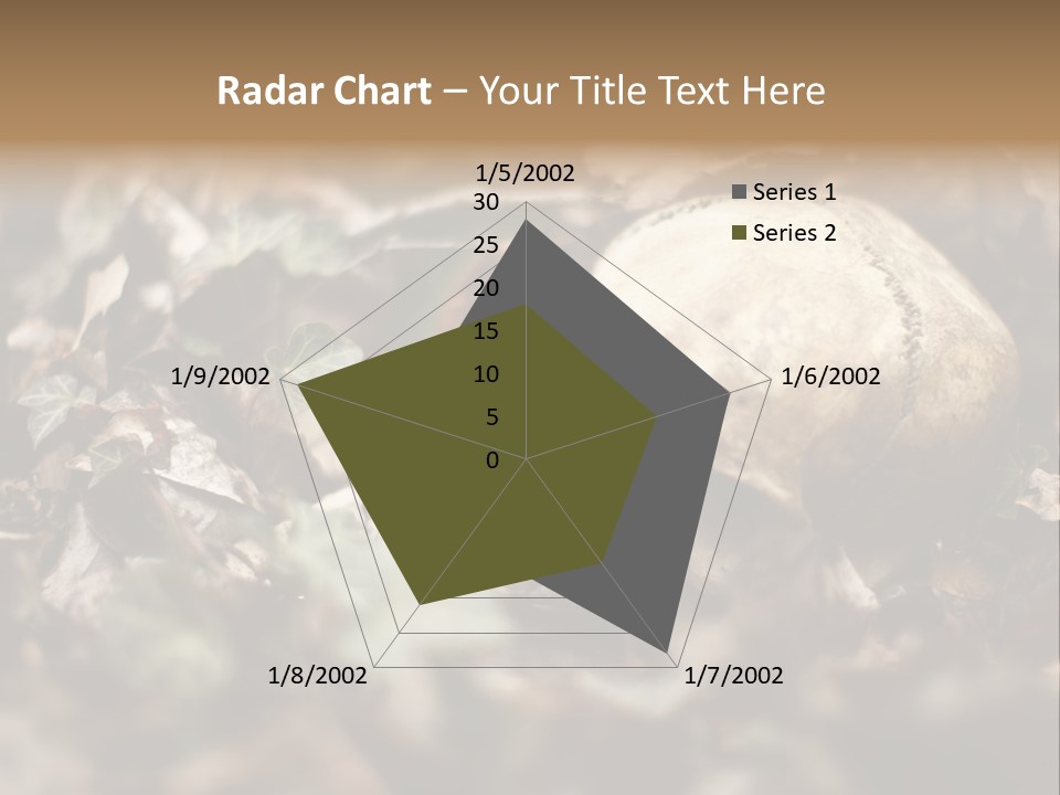 A Skull Laying In The Brush In A Forest. PowerPoint Template