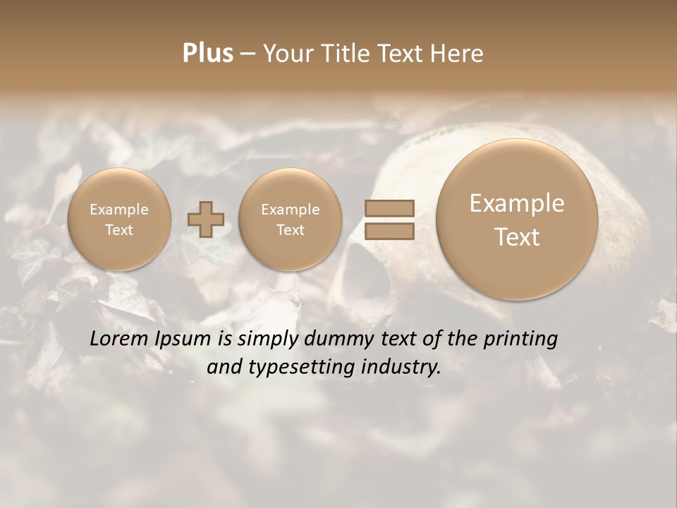 A Skull Laying In The Brush In A Forest. PowerPoint Template