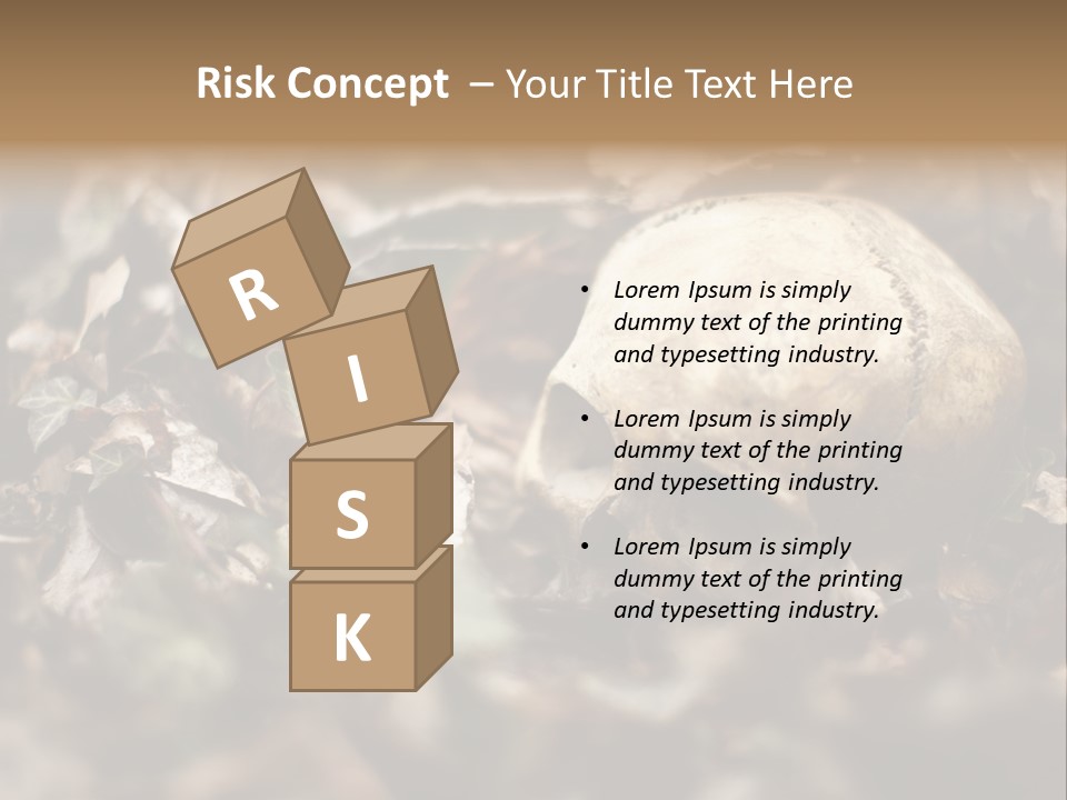 A Skull Laying In The Brush In A Forest. PowerPoint Template