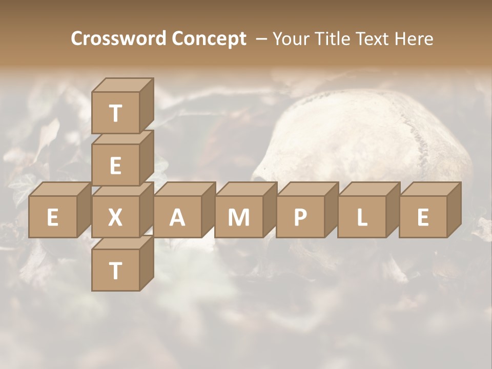 A Skull Laying In The Brush In A Forest. PowerPoint Template