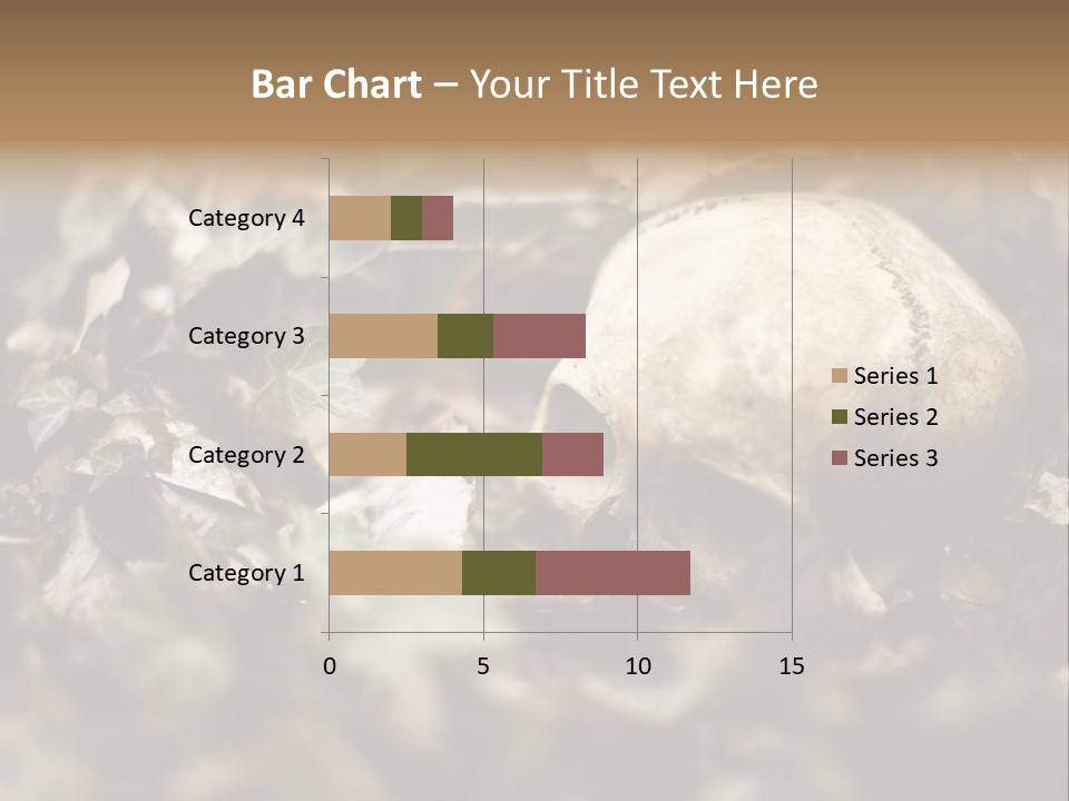 A Skull Laying In The Brush In A Forest. PowerPoint Template