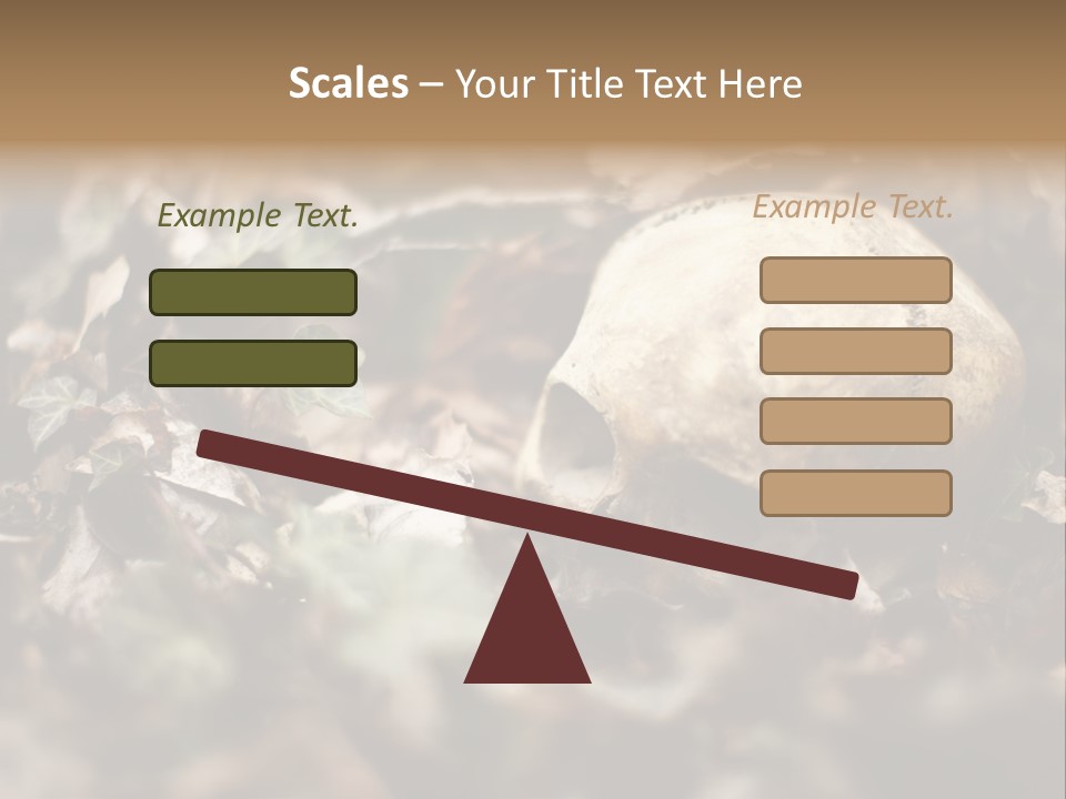 A Skull Laying In The Brush In A Forest. PowerPoint Template
