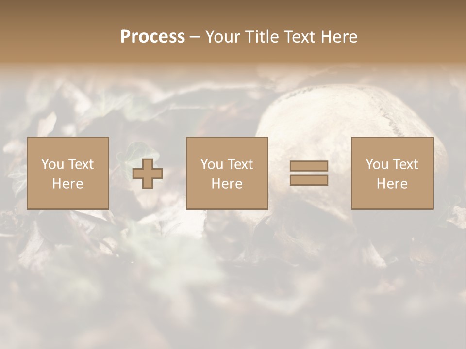 A Skull Laying In The Brush In A Forest. PowerPoint Template