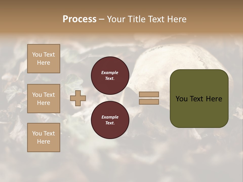 A Skull Laying In The Brush In A Forest. PowerPoint Template