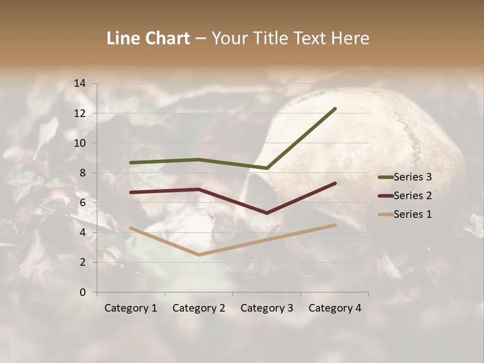 A Skull Laying In The Brush In A Forest. PowerPoint Template