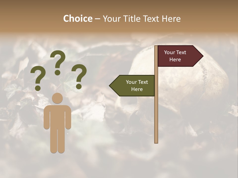 A Skull Laying In The Brush In A Forest. PowerPoint Template