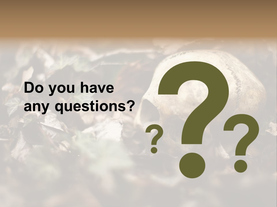 A Skull Laying In The Brush In A Forest. PowerPoint Template