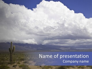 An Arid Landscape Waits For The Storm To Come. PowerPoint Template