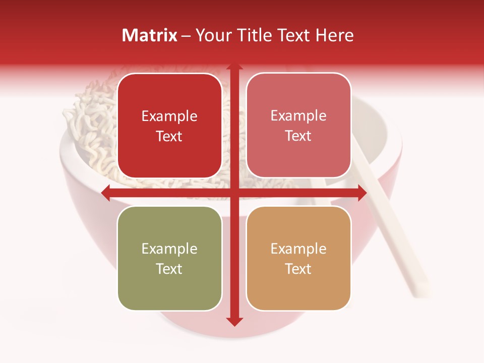 Red Bowl Of Instant Noodles, With Chopsticks. PowerPoint Template