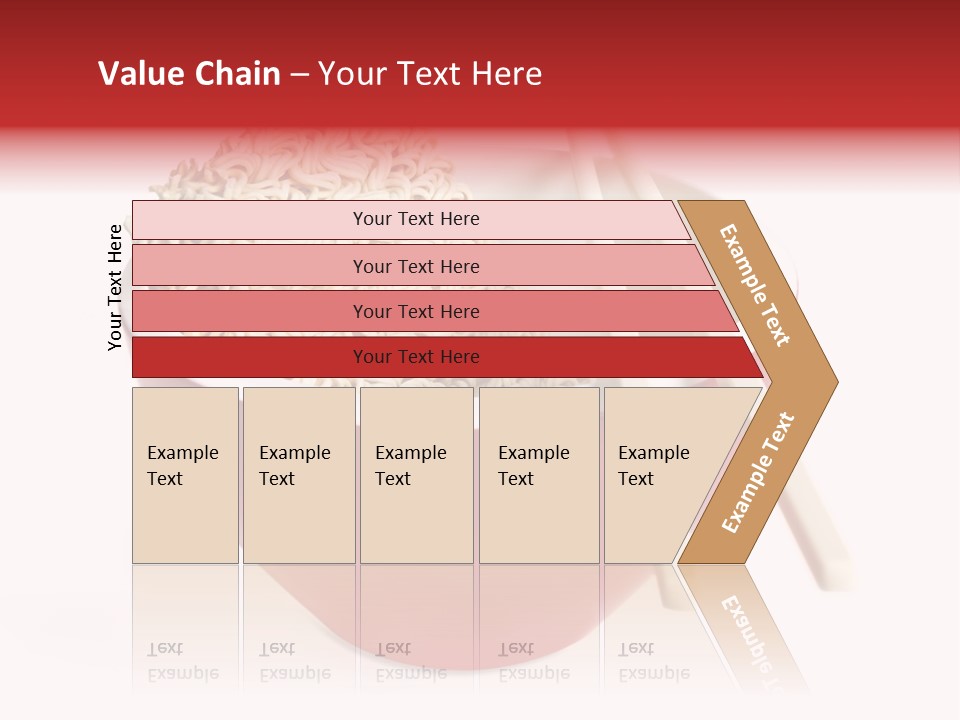 Red Bowl Of Instant Noodles, With Chopsticks. PowerPoint Template