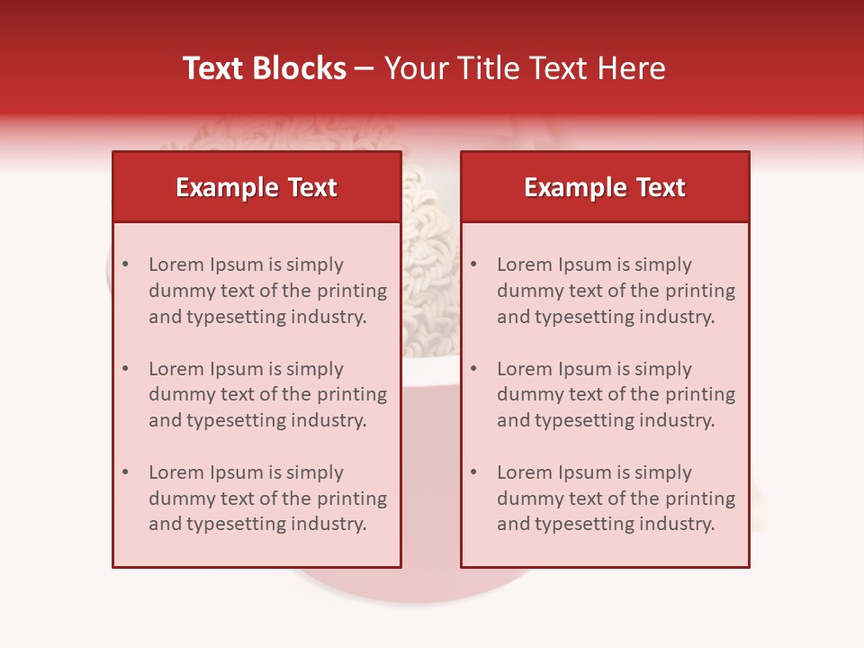 Red Bowl Of Instant Noodles, With Chopsticks. PowerPoint Template