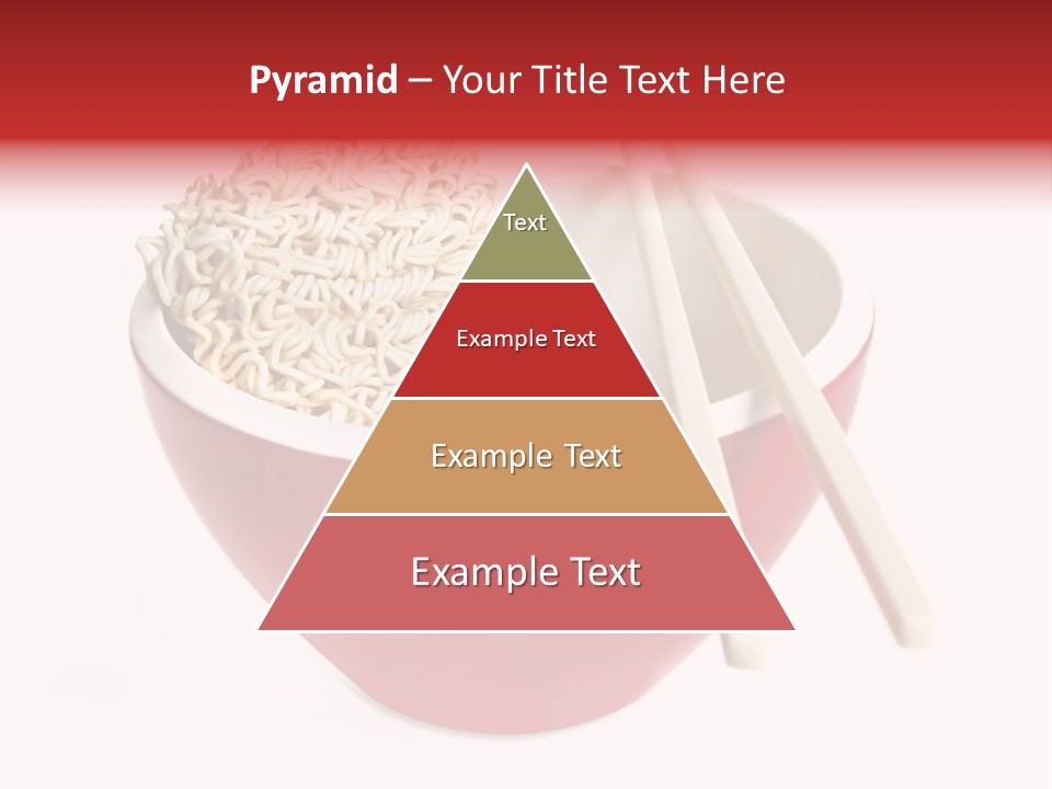 Red Bowl Of Instant Noodles, With Chopsticks. PowerPoint Template