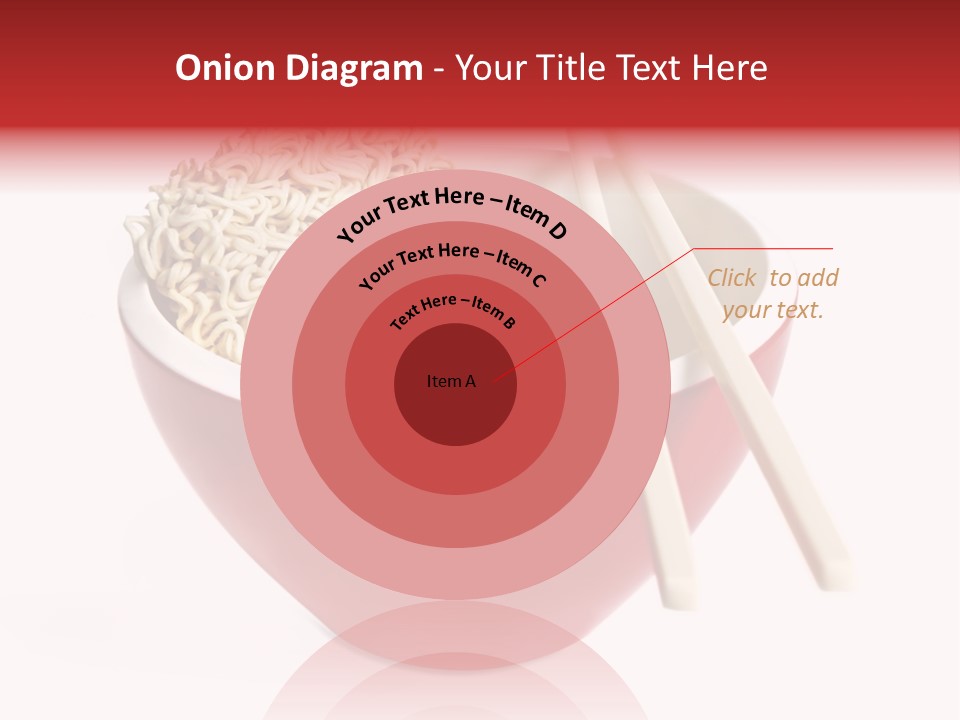 Red Bowl Of Instant Noodles, With Chopsticks. PowerPoint Template