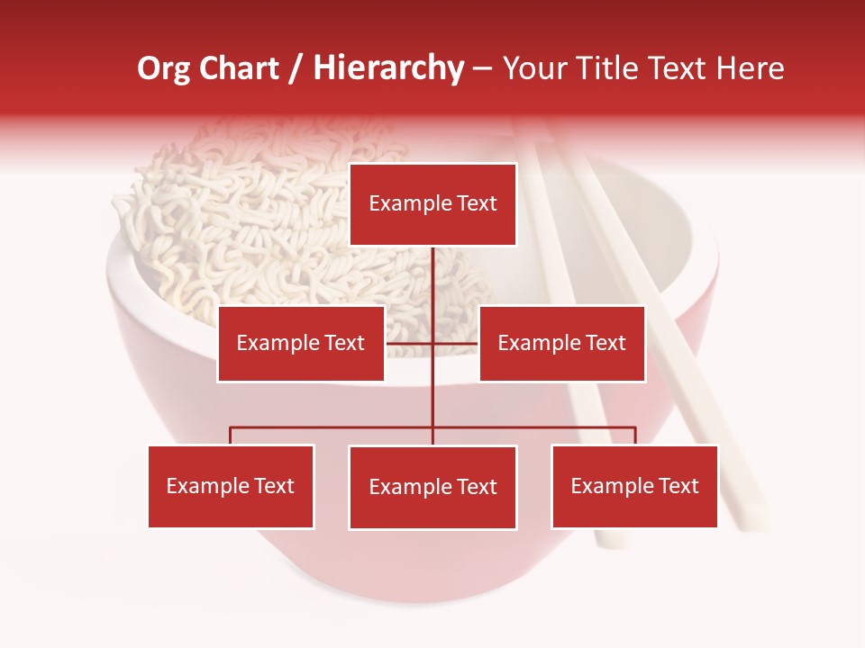 Red Bowl Of Instant Noodles, With Chopsticks. PowerPoint Template