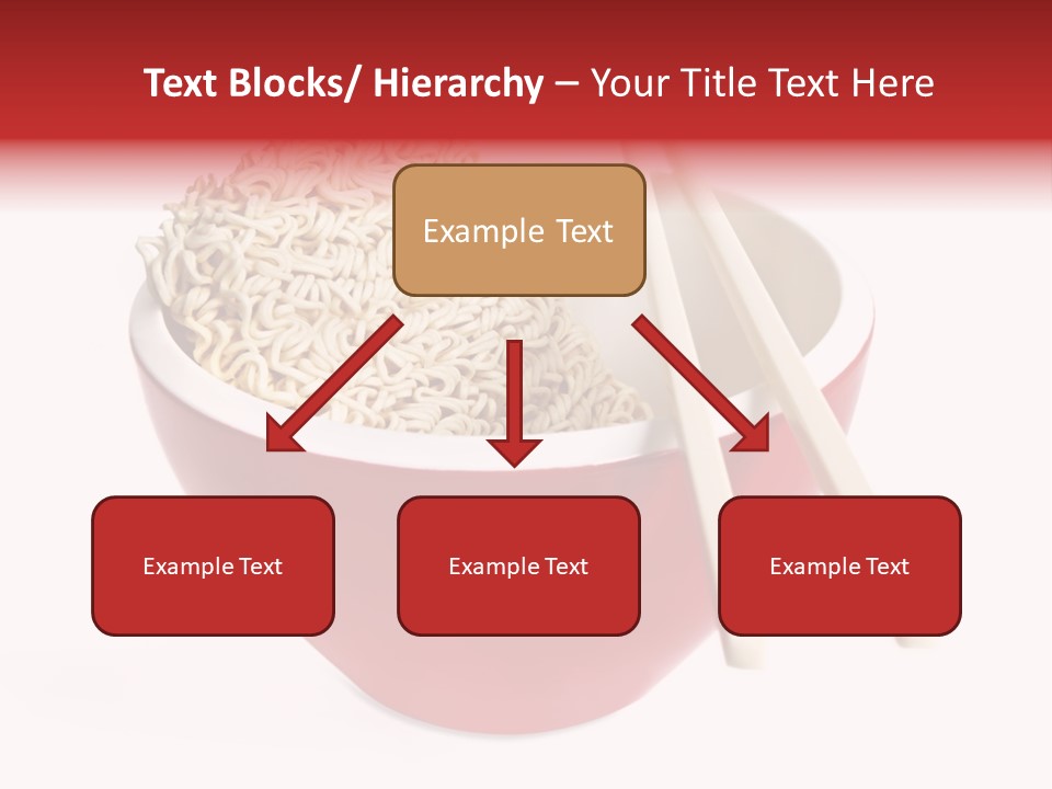 Red Bowl Of Instant Noodles, With Chopsticks. PowerPoint Template