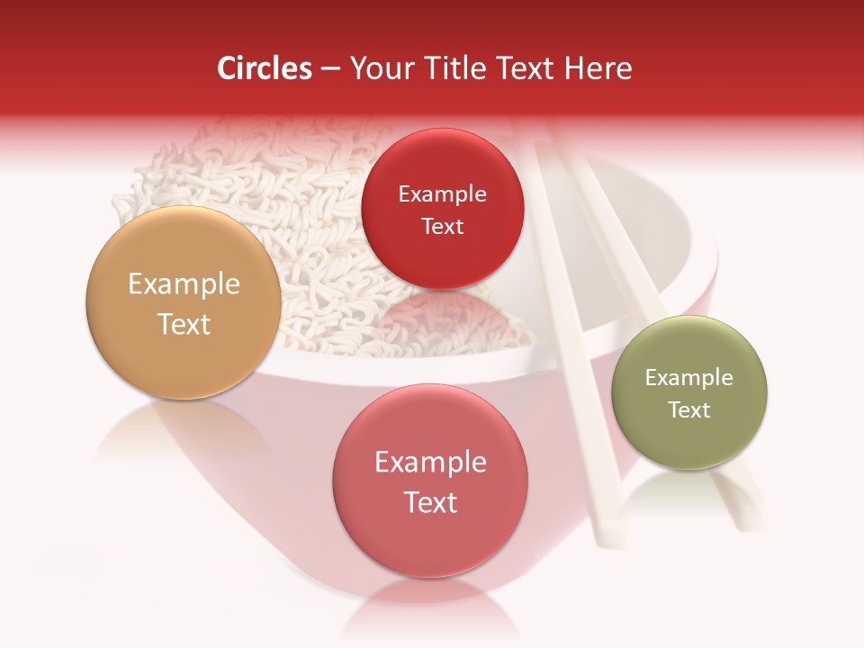 Red Bowl Of Instant Noodles, With Chopsticks. PowerPoint Template