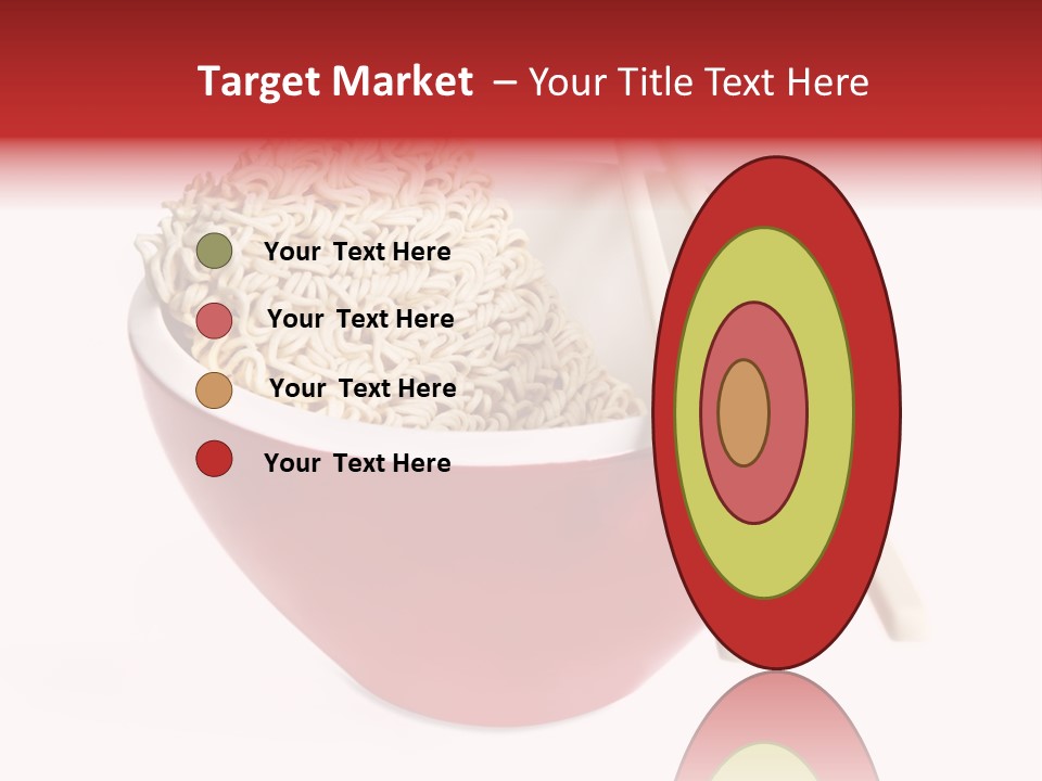 Red Bowl Of Instant Noodles, With Chopsticks. PowerPoint Template