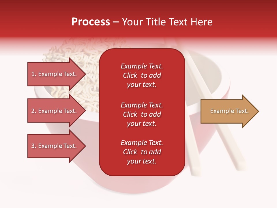 Red Bowl Of Instant Noodles, With Chopsticks. PowerPoint Template