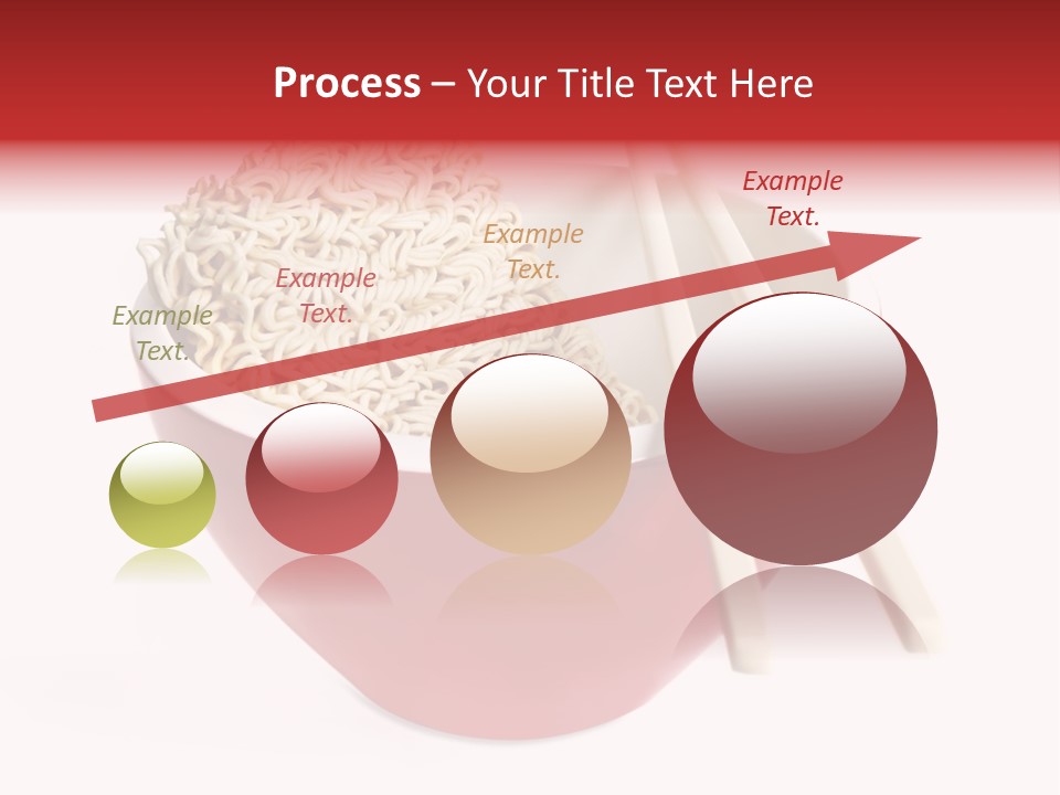 Red Bowl Of Instant Noodles, With Chopsticks. PowerPoint Template