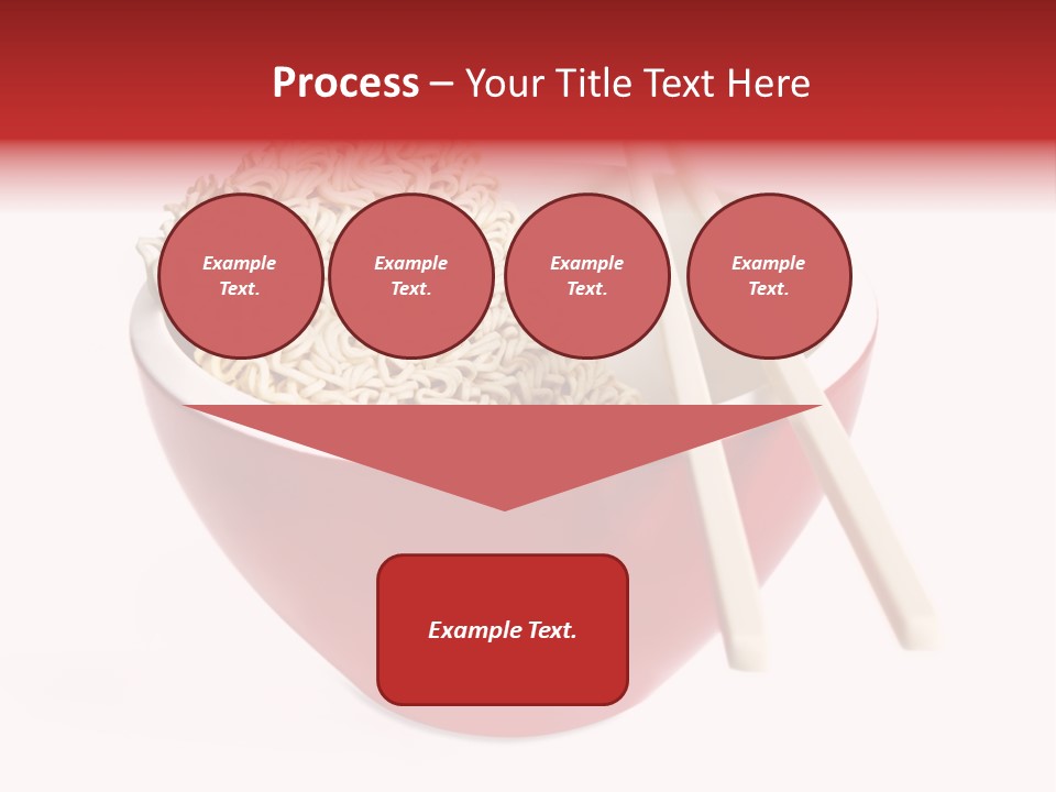 Red Bowl Of Instant Noodles, With Chopsticks. PowerPoint Template