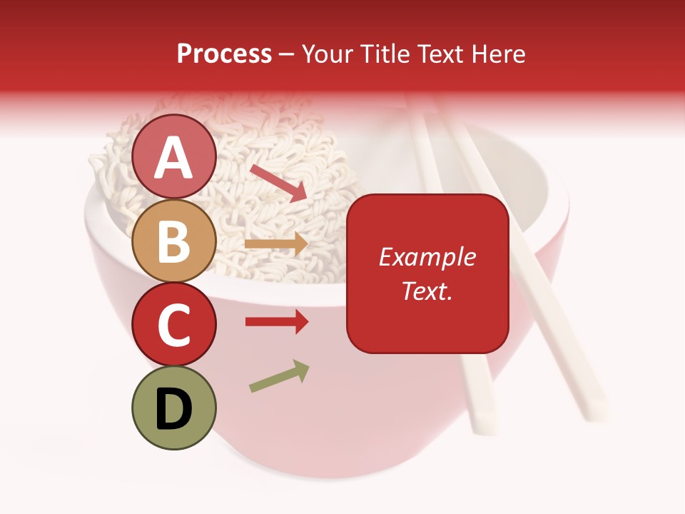 Red Bowl Of Instant Noodles, With Chopsticks. PowerPoint Template