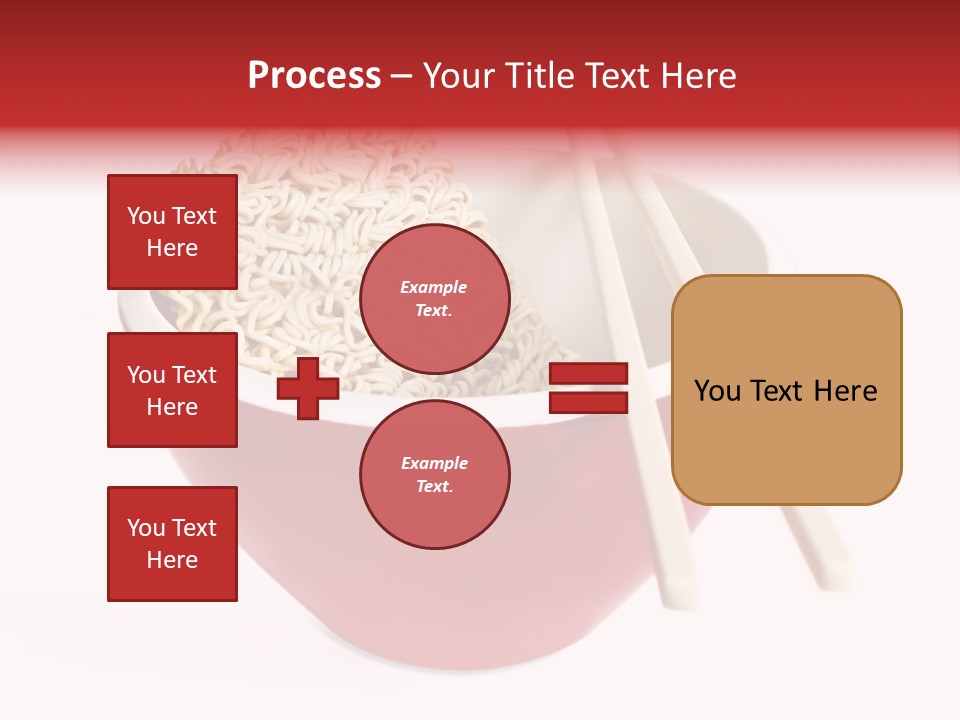 Red Bowl Of Instant Noodles, With Chopsticks. PowerPoint Template