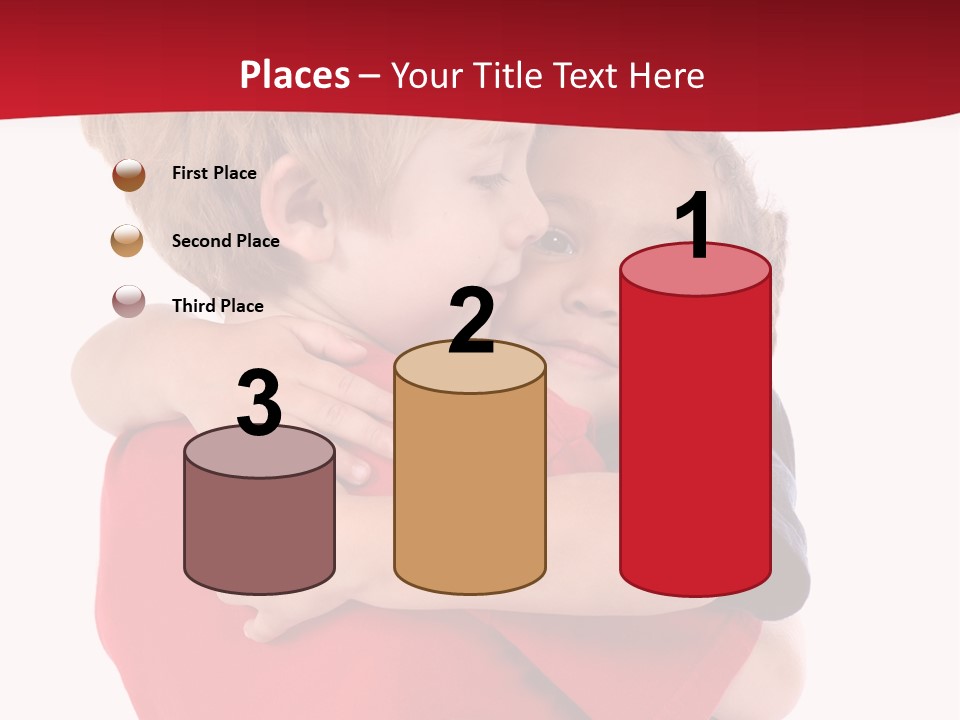 Young Children Hugging PowerPoint Template