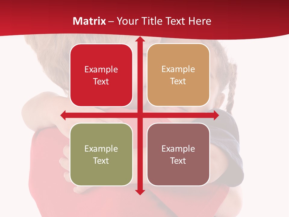 Young Children Hugging PowerPoint Template