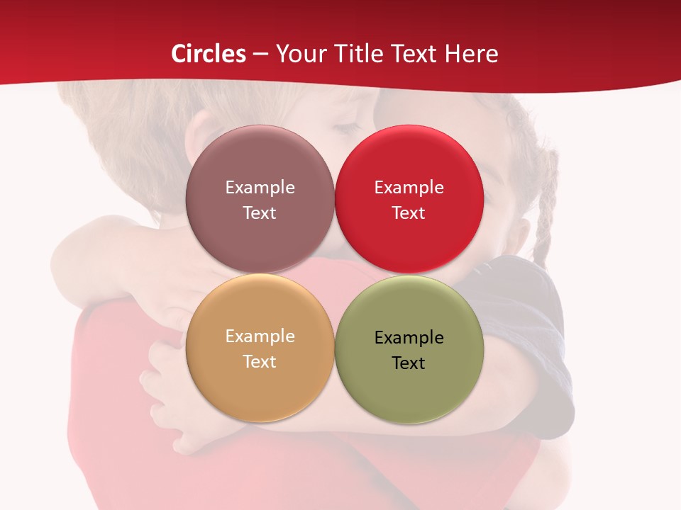 Young Children Hugging PowerPoint Template