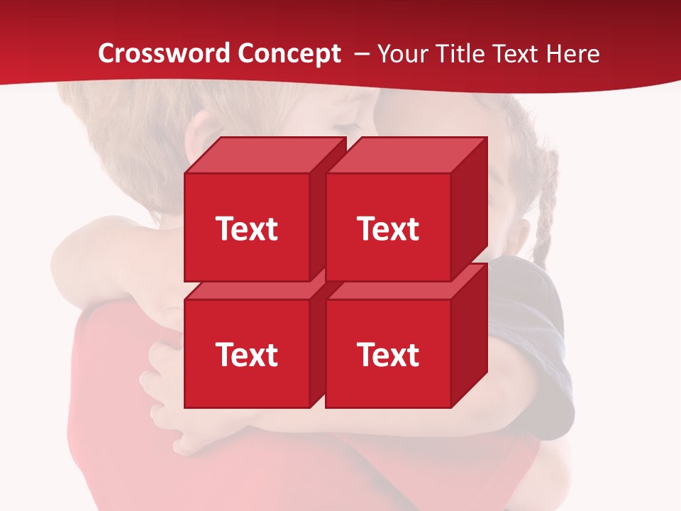 Young Children Hugging PowerPoint Template