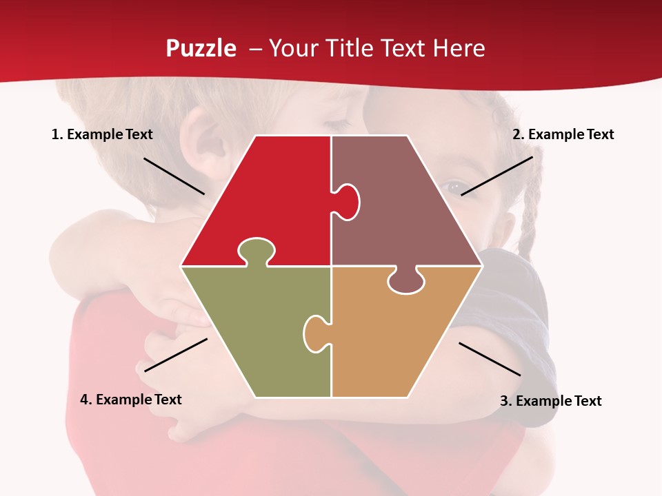 Young Children Hugging PowerPoint Template