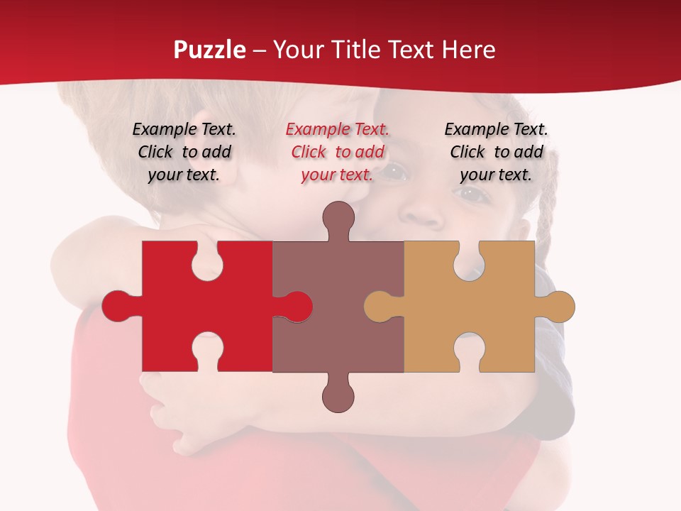 Young Children Hugging PowerPoint Template