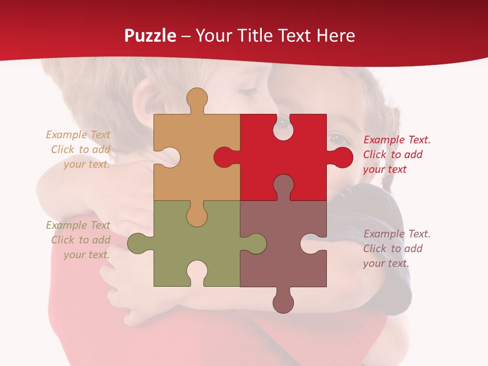 Young Children Hugging PowerPoint Template