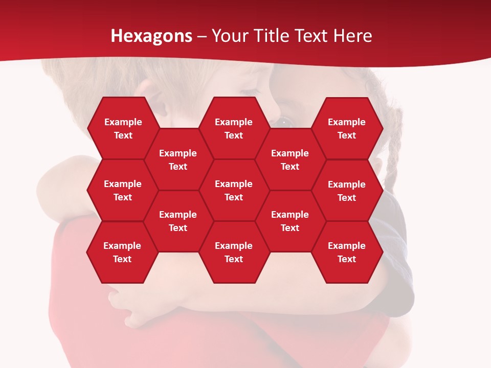 Young Children Hugging PowerPoint Template