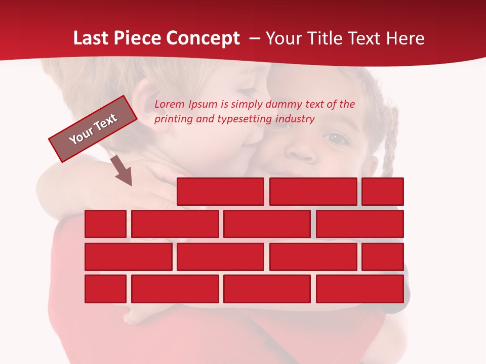 Young Children Hugging PowerPoint Template