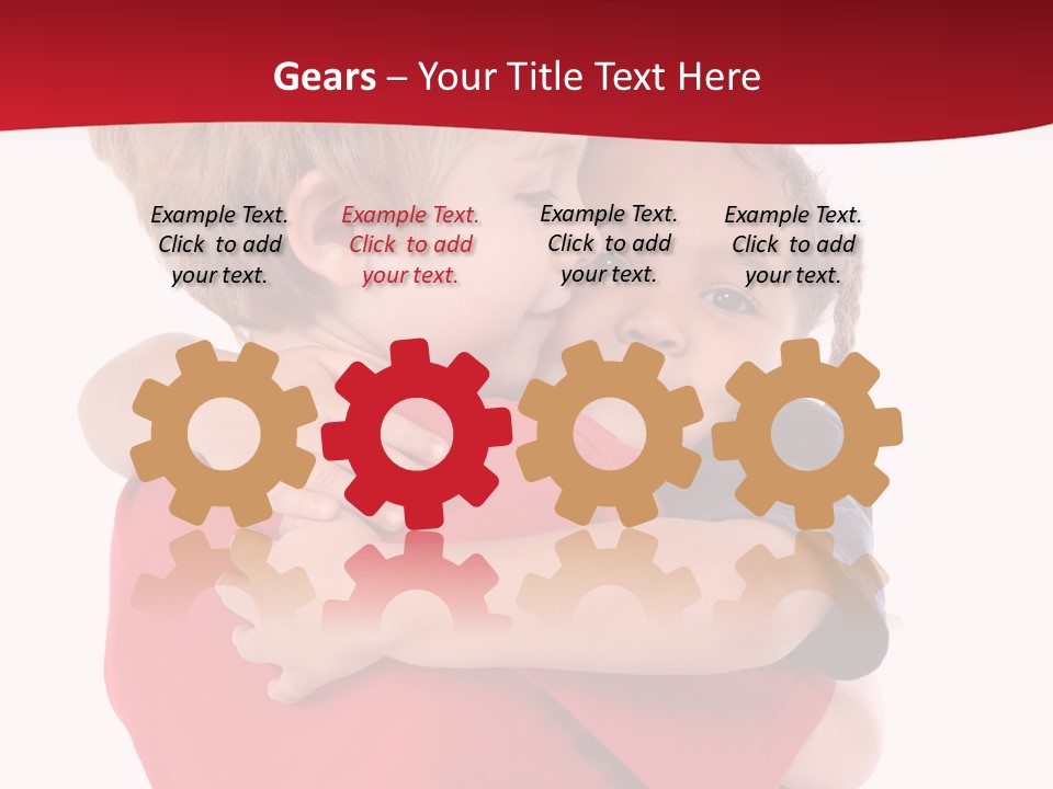 Young Children Hugging PowerPoint Template