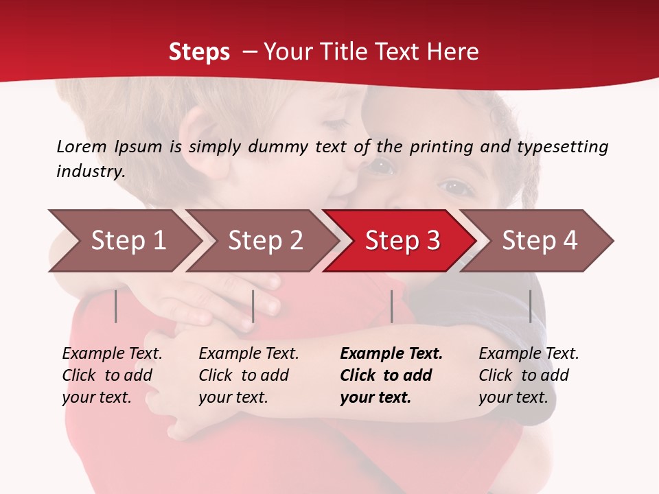 Young Children Hugging PowerPoint Template