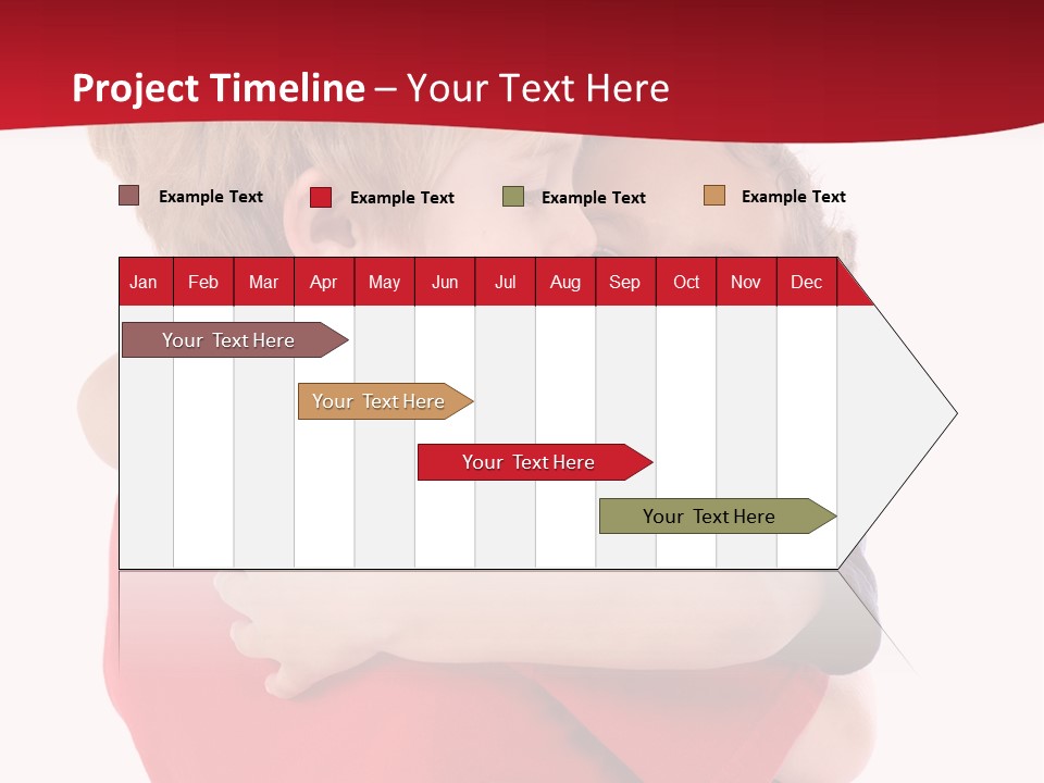 Young Children Hugging PowerPoint Template